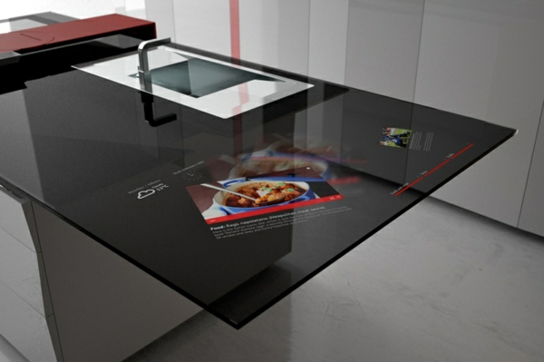 arbeitsplatten für küchen elegantes design glas mattiert