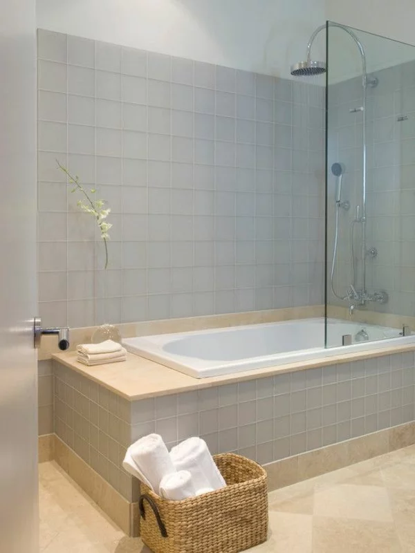badezimer gestalten badewanne aufbewahrungskorb bad deko