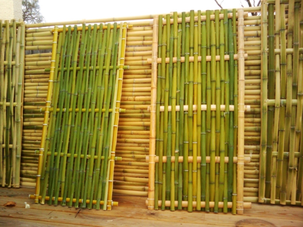 bambus deko bambuszaun stämme