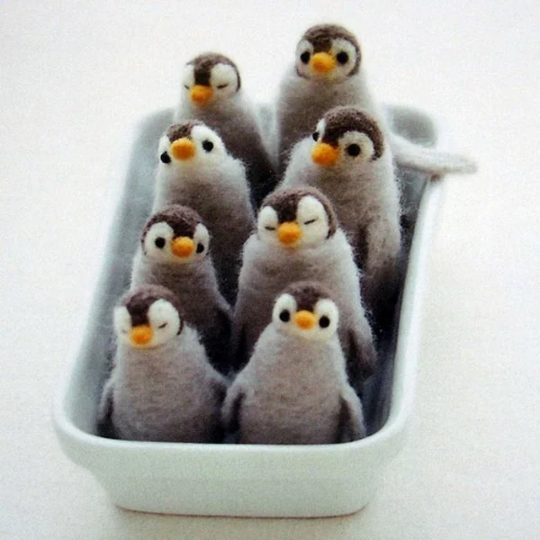 mit  filz bastelvorlagen basteln  filzen ideen pinguine