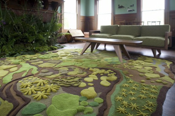 designer teppiche wohnzimmer bunte teppiche nachhaltiges design