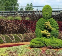 Grüne Gartenskulpturen im Einklang mit der Natur