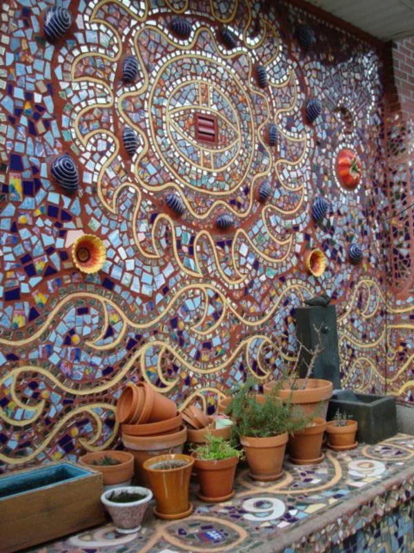 mosaik basteln anleitung mosaiksteine mauer