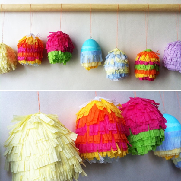 ostereier bemalen piñata buntes papier