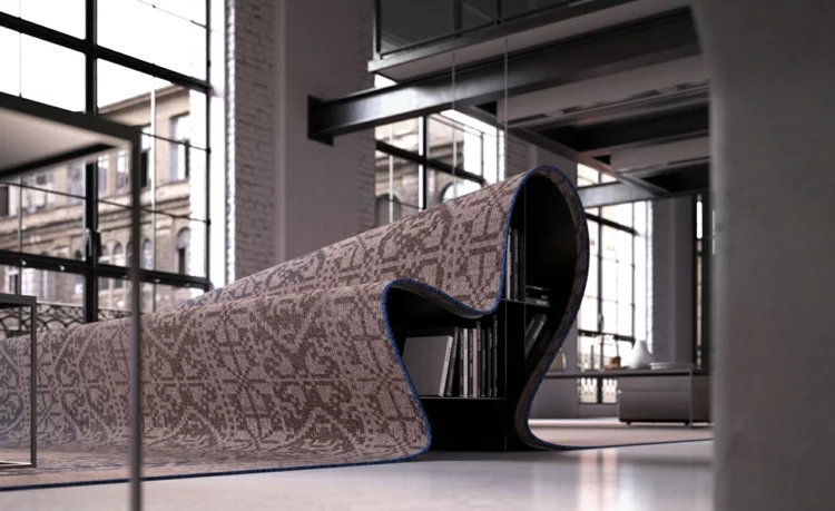 Italienische Designermöbel Alessandro Isola stumble upon sofa teppich sofa bücher