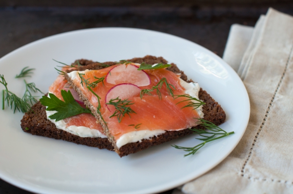 Sandwich Rezepte nordseeländer Dänemark brotscheiben mit fisch lachs belegte brote