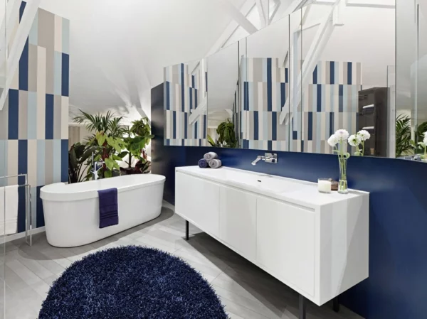 badezimmergestaltung ideen modern moderne badeinrichtung in blau