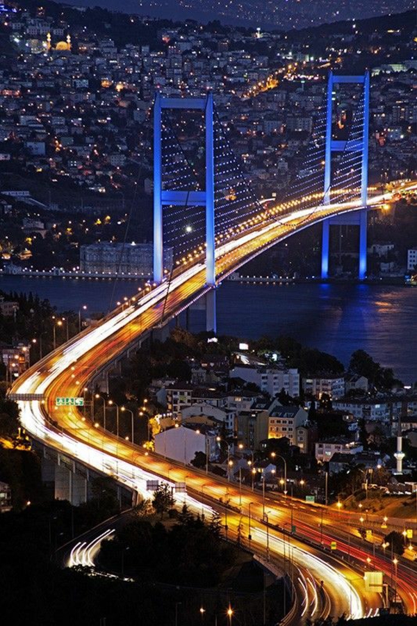 bosporus istanbul türkei nachts reisen urlaub