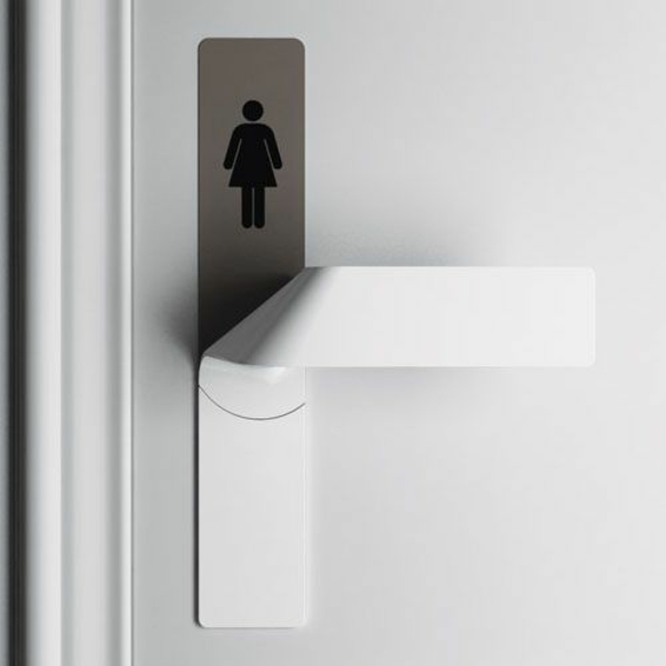 cleveres Produktdesign design ideen toilette schild damentoilette