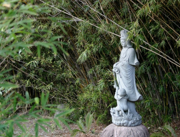 feng shui garten bambus chinesiche statue