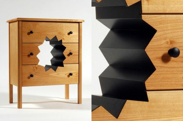 innovative möbel designer ideen kommode loch