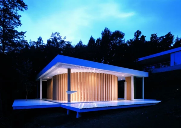 japanische architektur modernes haus nachts