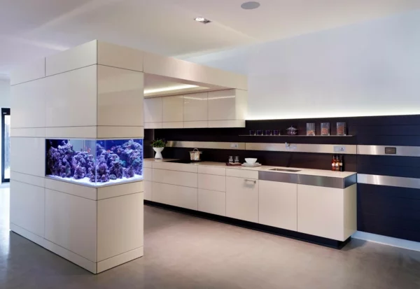 küchendesign aquarium fische moderne küche