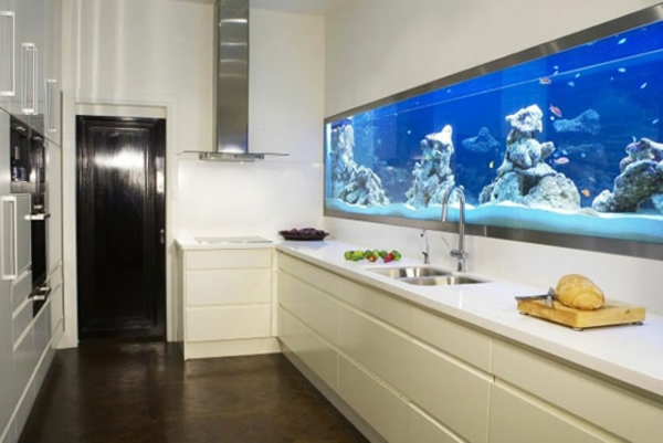 küchengestaltung ideen küchenrückwand gestalten aquarium