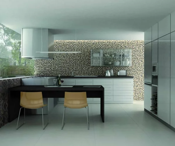küchenrückwand ideen mosaikfliesen wandgestaltungl küche