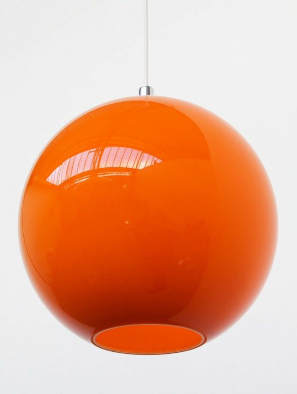 lampenschirme glas oranger globus hängelampe