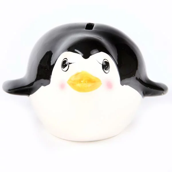 lustige spardosen designs sympathischer pinguin