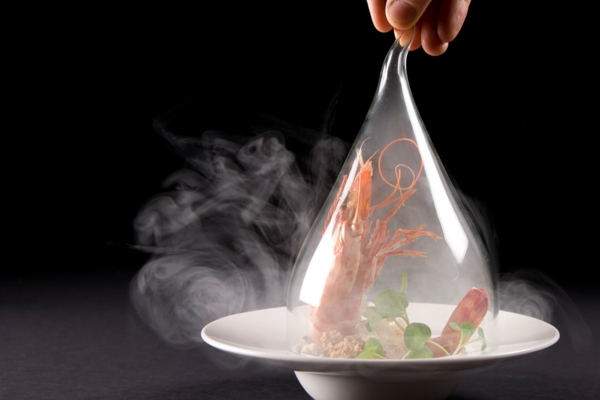 molekulare küche gastronomie garnele rauch