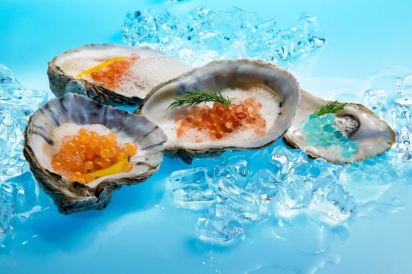 molekulare küche gefüllte austern kaviar