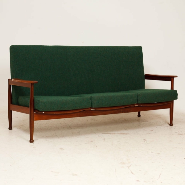 möbel retro stil grünes sofa einrichtungsideen