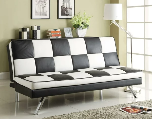 möbel retro wohnzimmer sofa weiß schwarz