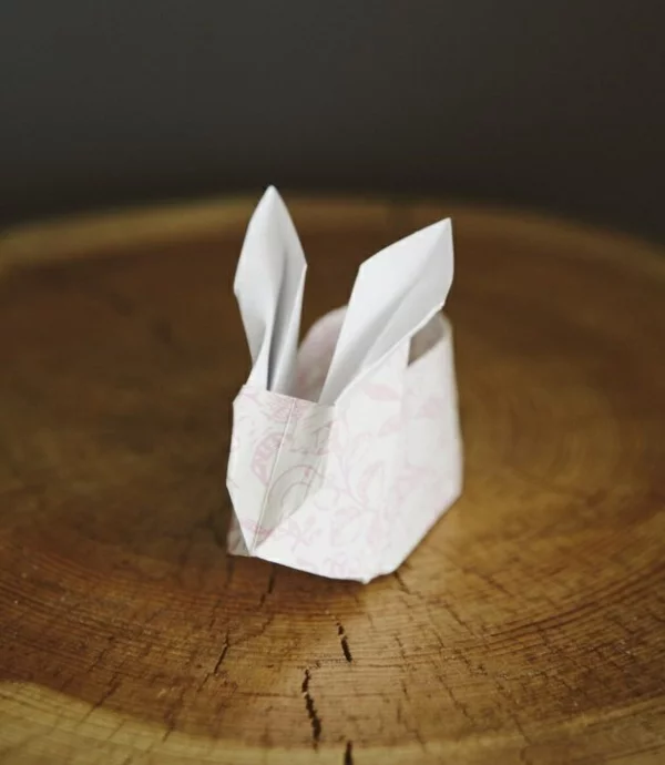origami osterhase origami anleitung osterdeko basteln