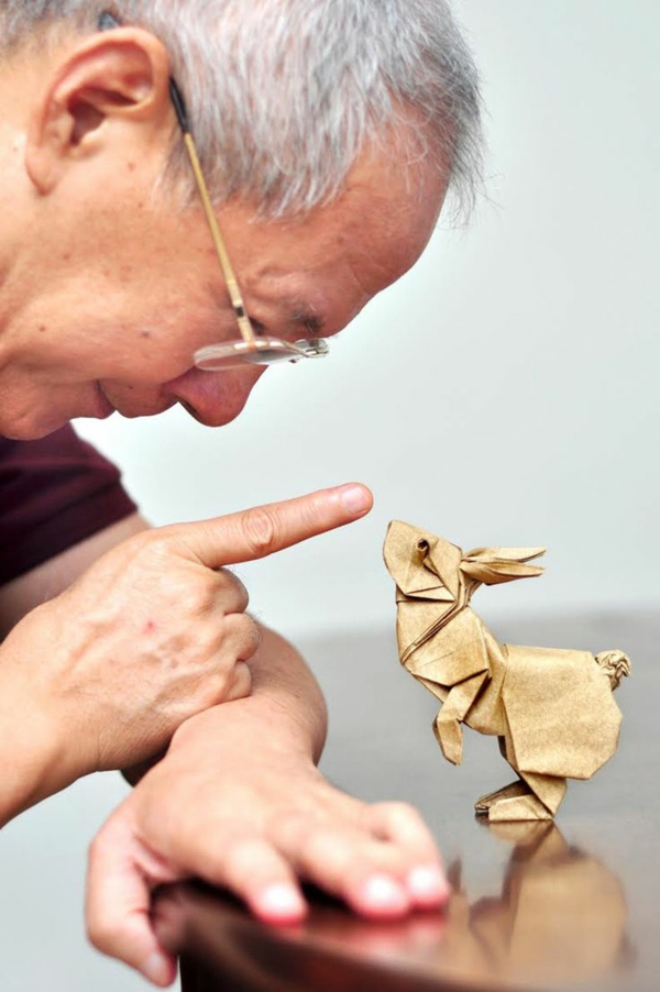 origamikunst origami hase osterdeko basteln mit papier osterhase