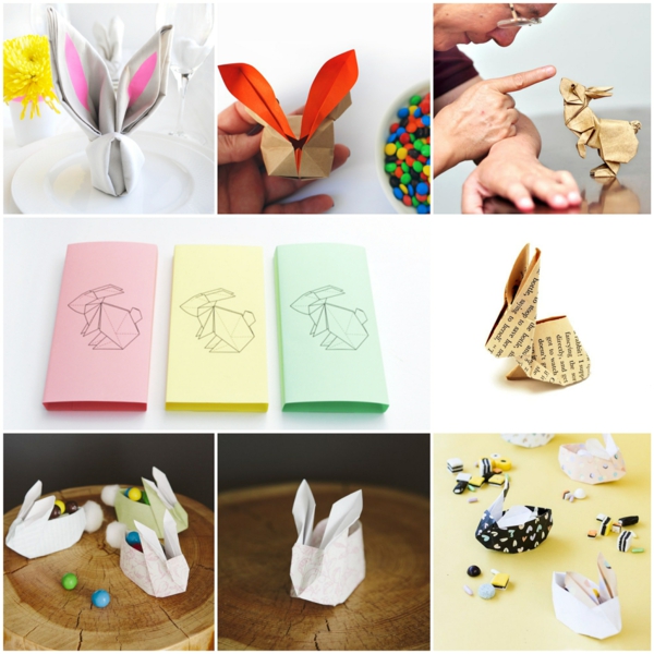 osterhase basteln origami hase basteln osterdeko ideen