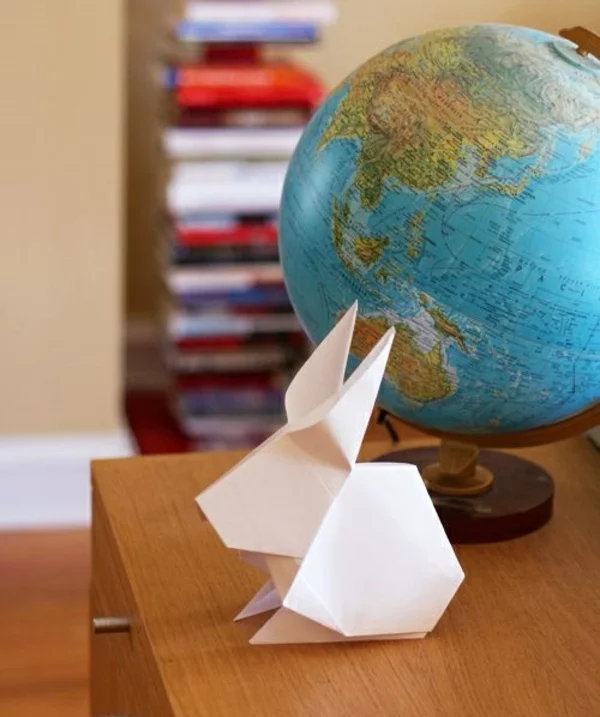 osterhase origami hase osterdeko basteln mit papier origami kunst