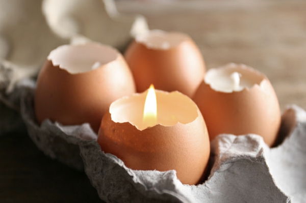osterkerzen eierschalen beige puristische deko