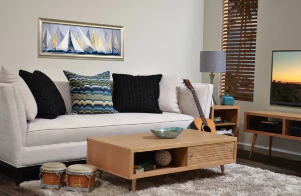 retro couchtisch beiges sofa wohnzimmer teppich