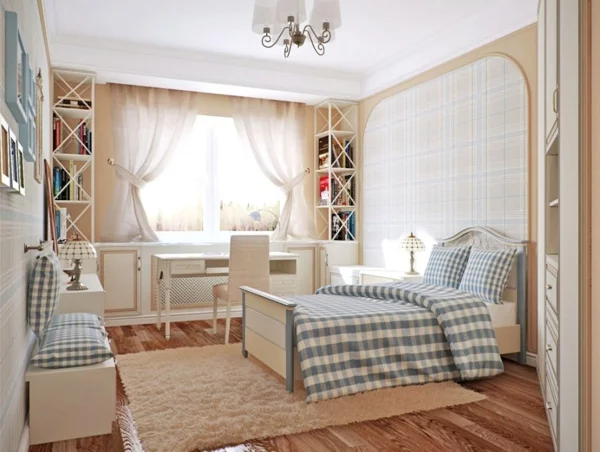 schlafzimmer design beige blau interieur