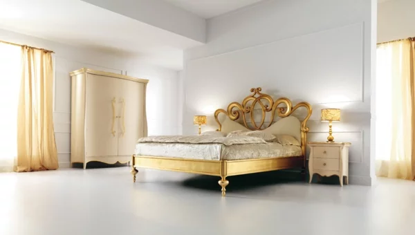 schlafzimmer gestalten luxuriöses design gold