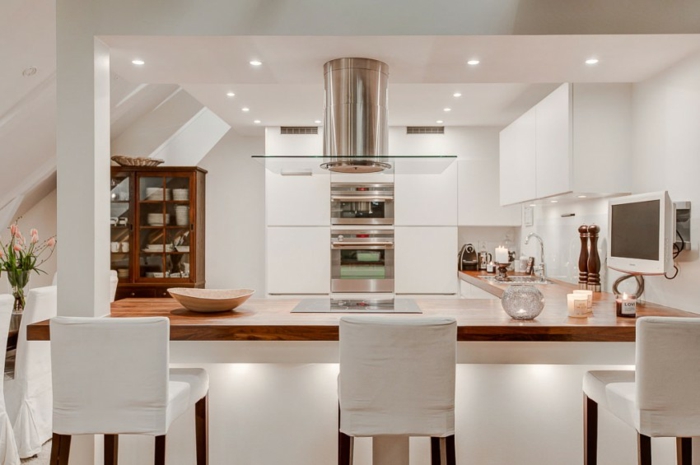 skandinavisch wohnen penthousewohnung stockholm küchenideen kücheninsel