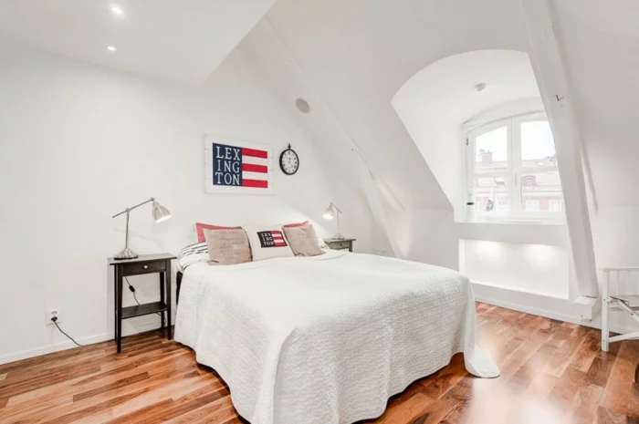 skandinavisch wohnen penthousewohnung stockholm schlafzimmer