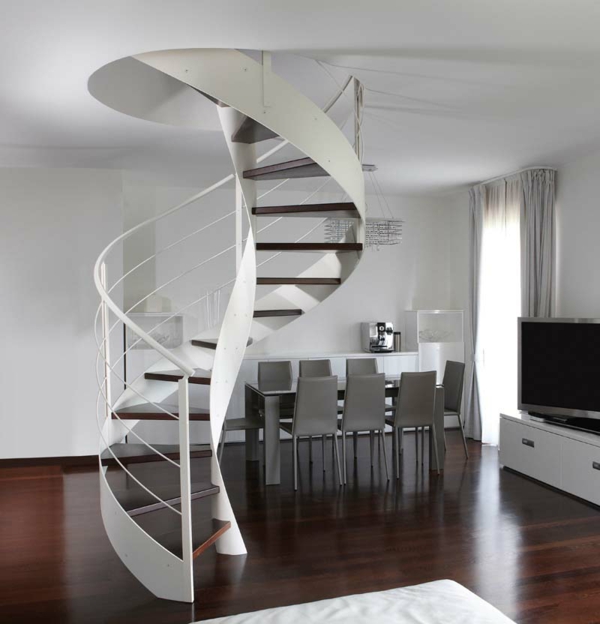 wendeltreppen minimalistisches design spirale weiß