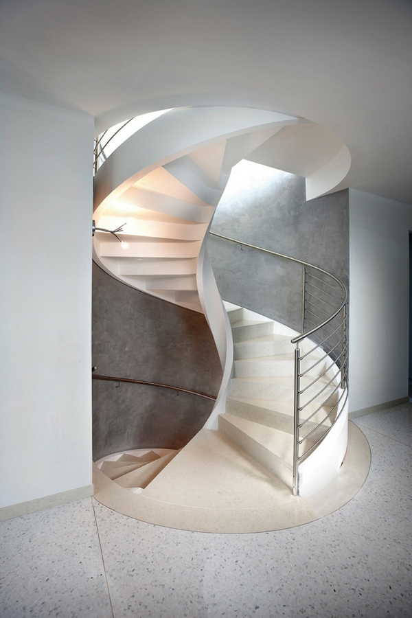 wendeltreppen spiralförmig beton marmor