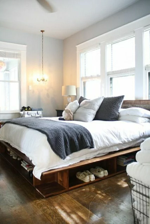 DIY Betten aus Holzpaletten rustikal vintage design