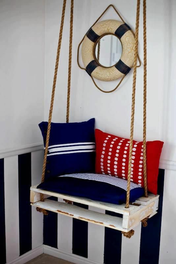 DIY Möbel aus Paletten diy schaukel hängestuhl bauen