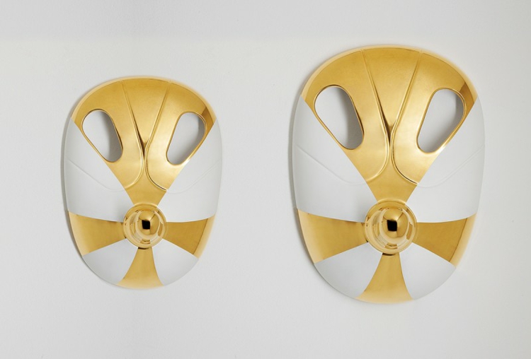 Italienische Möbel Wohnaccessoires Bosa Ceramiche masken goldakzente