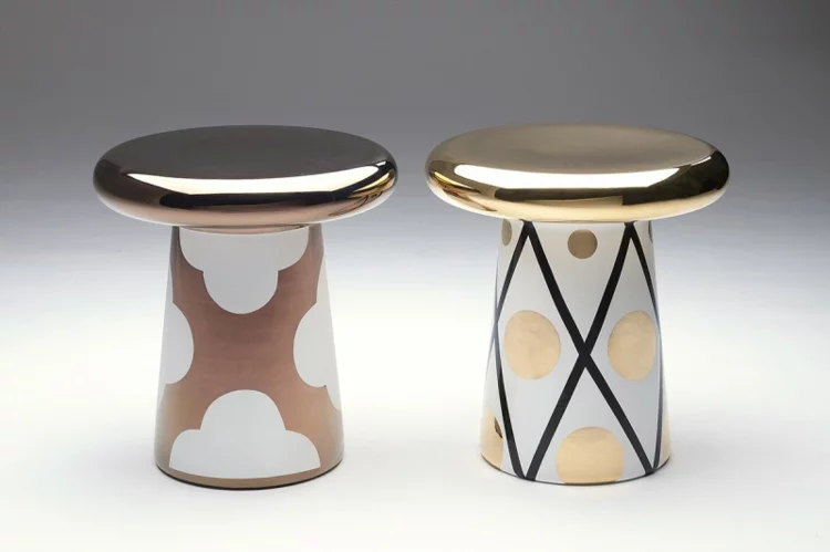 Italienische Möbel Wohnaccessoires Bosa Ceramiche t table gold kupfer