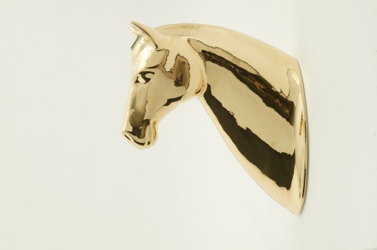 Italienische Möbel Wohnaccessoires Bosa wanddeko gold pferd