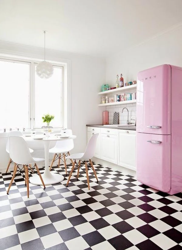 Küchendesign küchen küchengeräte kühlschrank rosa