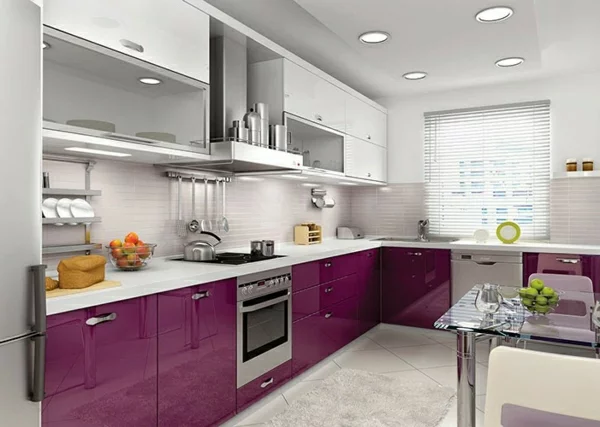 Küchendesign metod küchen hochglanz violet