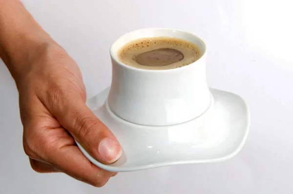 Tasse Kaffee Bilder weiß design mit untertasse