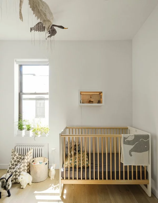babyzimmer einrichten babybettchen design pflanzen spielzeuge