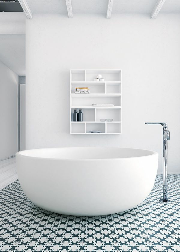 badewanne freistehend badezimmer beispiele minimalistisch weiß
