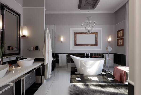 wandleuchten innen badezimmer luxuriös teppich wandleuchten badewanne
