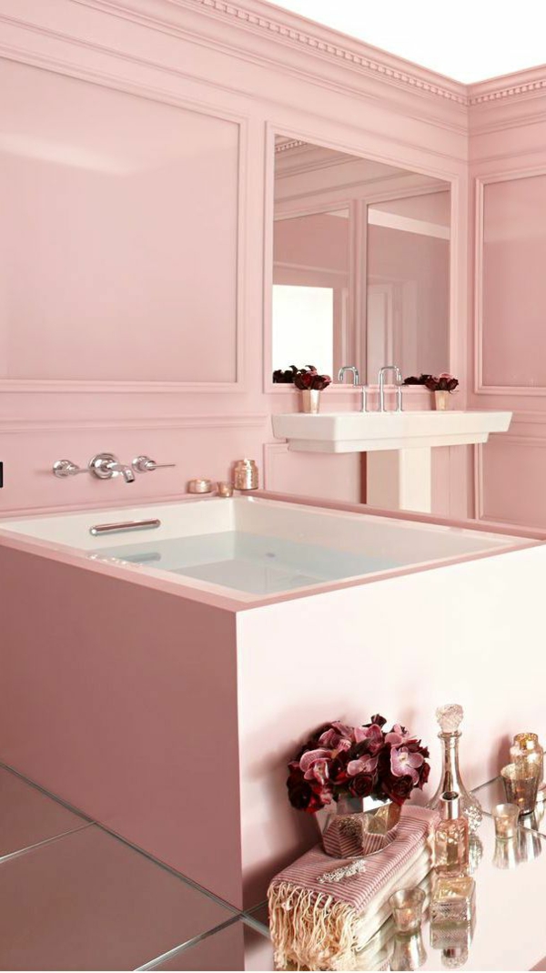 badezimmer rosa design pastellnuancen