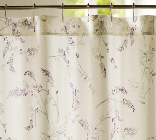 badezimmer vorhang florale motive frisches muster